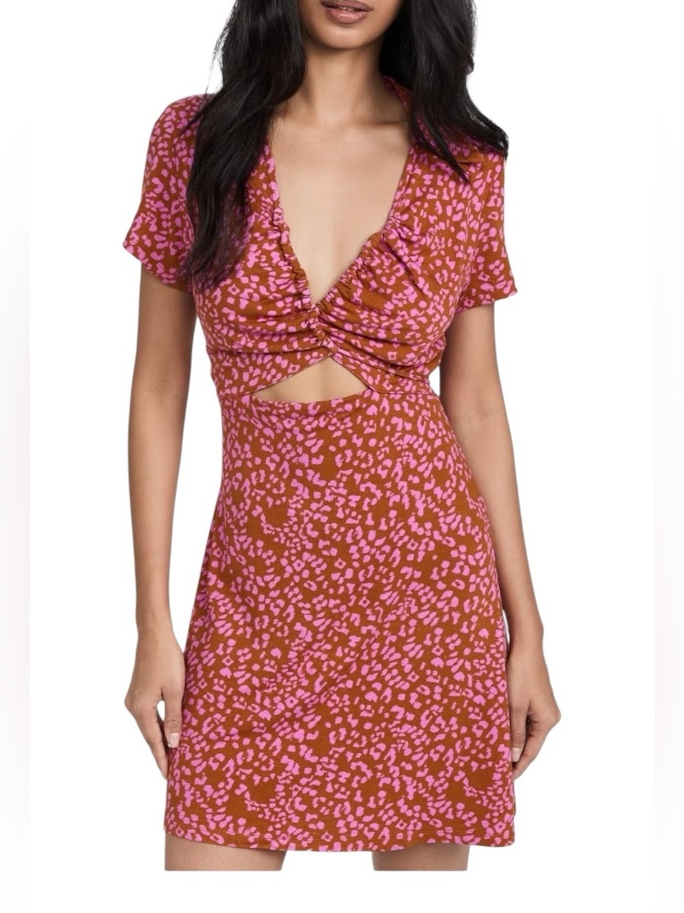 Free People Women’s Patterned Cutout Mini Dress Size small
